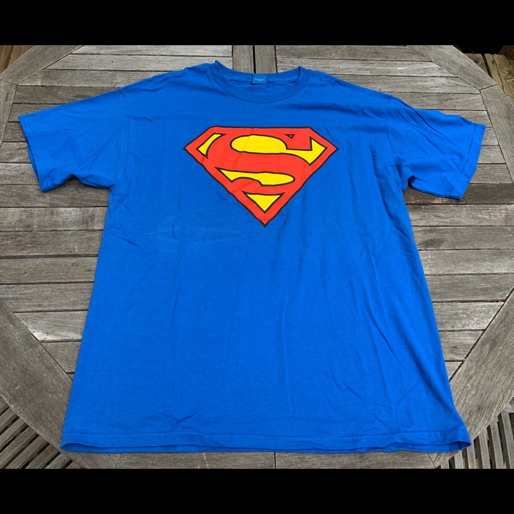 Adult Superman T-Shirt Blue X-L
